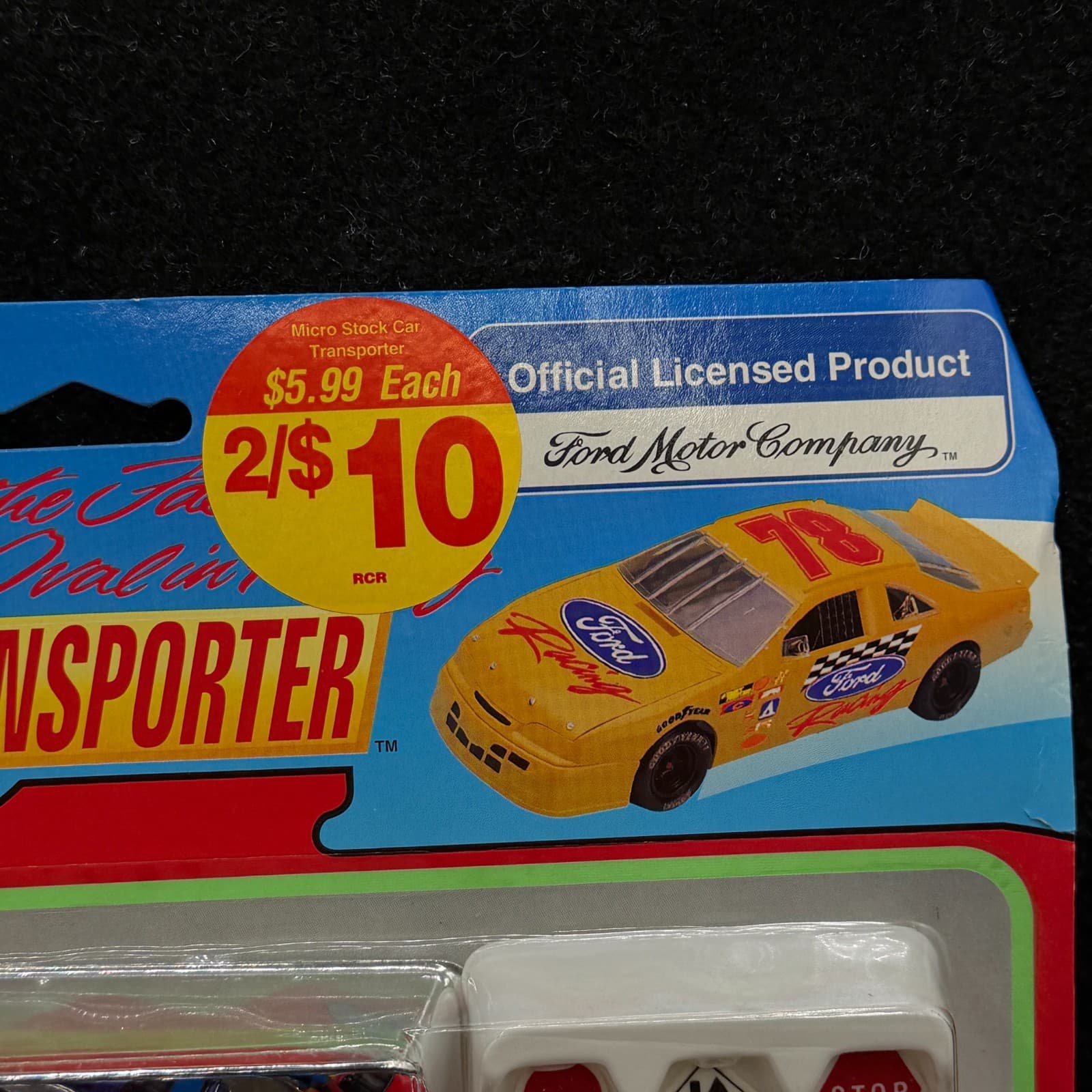 Vintage 1997 Imperial Ford Racing Team Micro Stock Car Transporter - Thumbnail 6