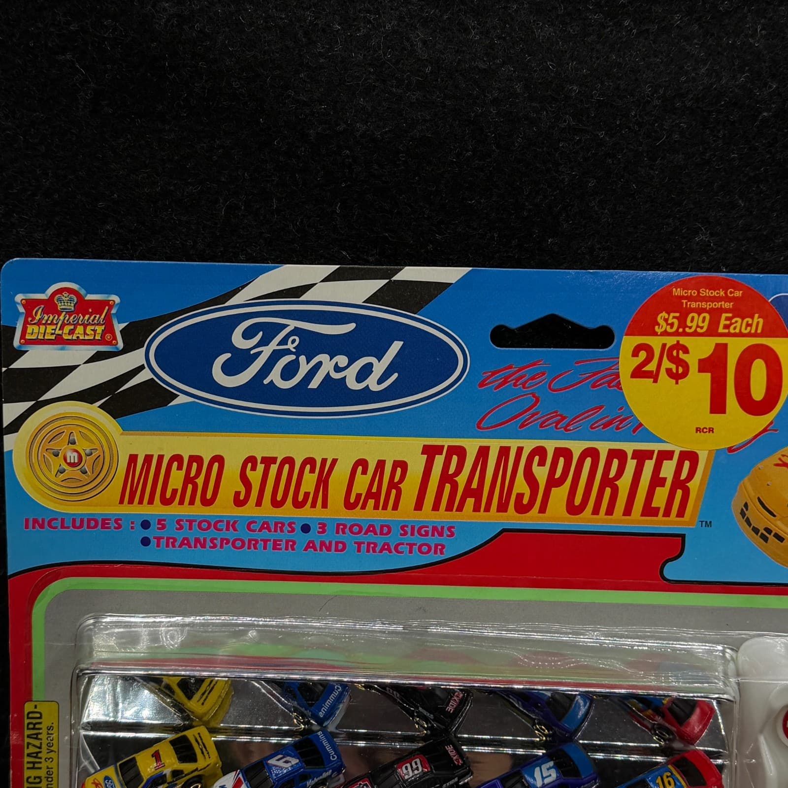 Vintage 1997 Imperial Ford Racing Team Micro Stock Car Transporter - Thumbnail 5
