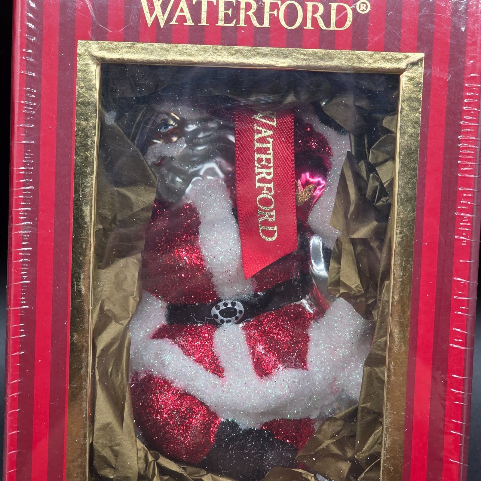NEW Waterford Holiday Heirloom Blown Glass Romance Santa Christmas ornament - Thumbnail 2