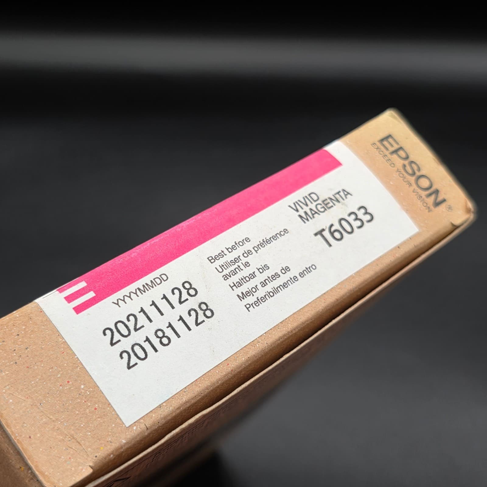2018 GENUINE EPSON T6033 VIVID MAGENTA K3 INK STYLUS PRO 7880 9880 220ml SEALED - Thumbnail 3