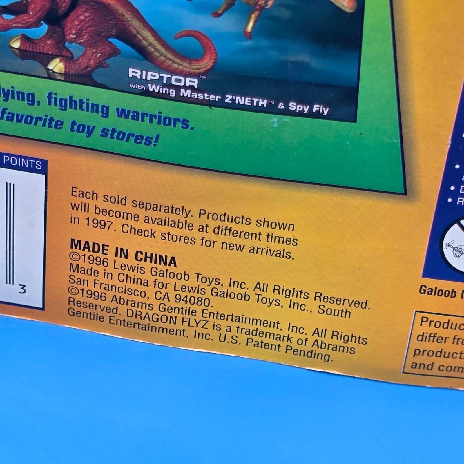 Dragon Flyz FIST Force ZINGWING Figure Shooter 1995 GALOOB unused Rare MOC - Thumbnail 6