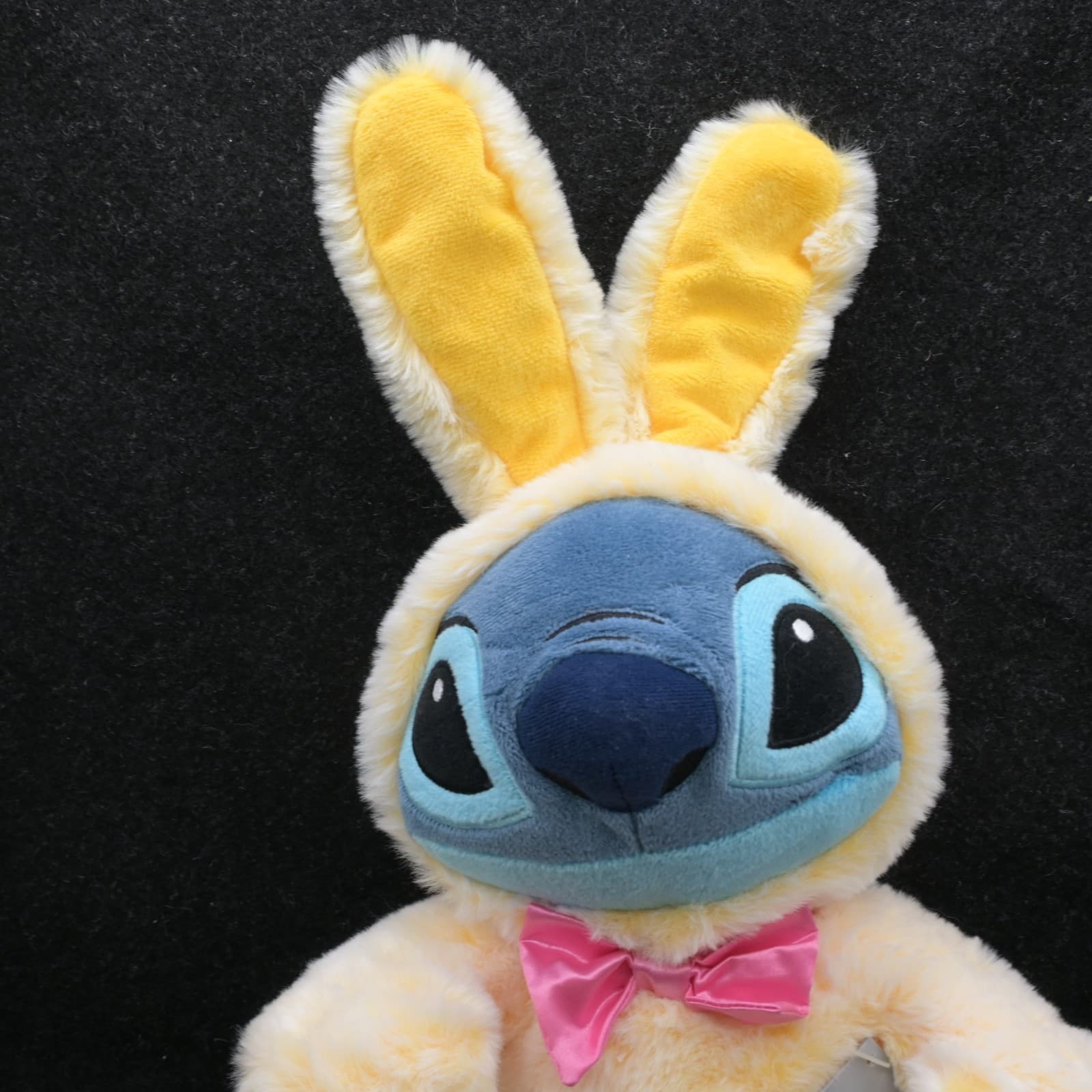 Disney Store Stitch (LILO) 2021 Yellow 15" Easter Bunny Soft Plush Toy pink bow - Thumbnail 2