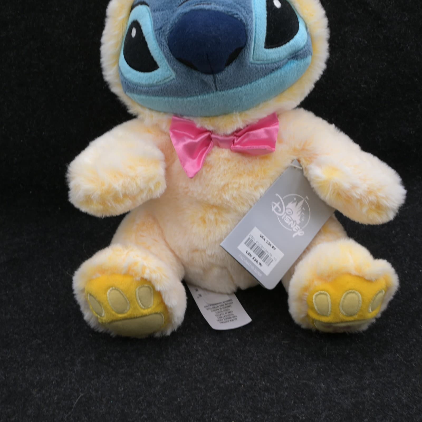 Disney Store Stitch (LILO) 2021 Yellow 15" Easter Bunny Soft Plush Toy pink bow - Thumbnail 3