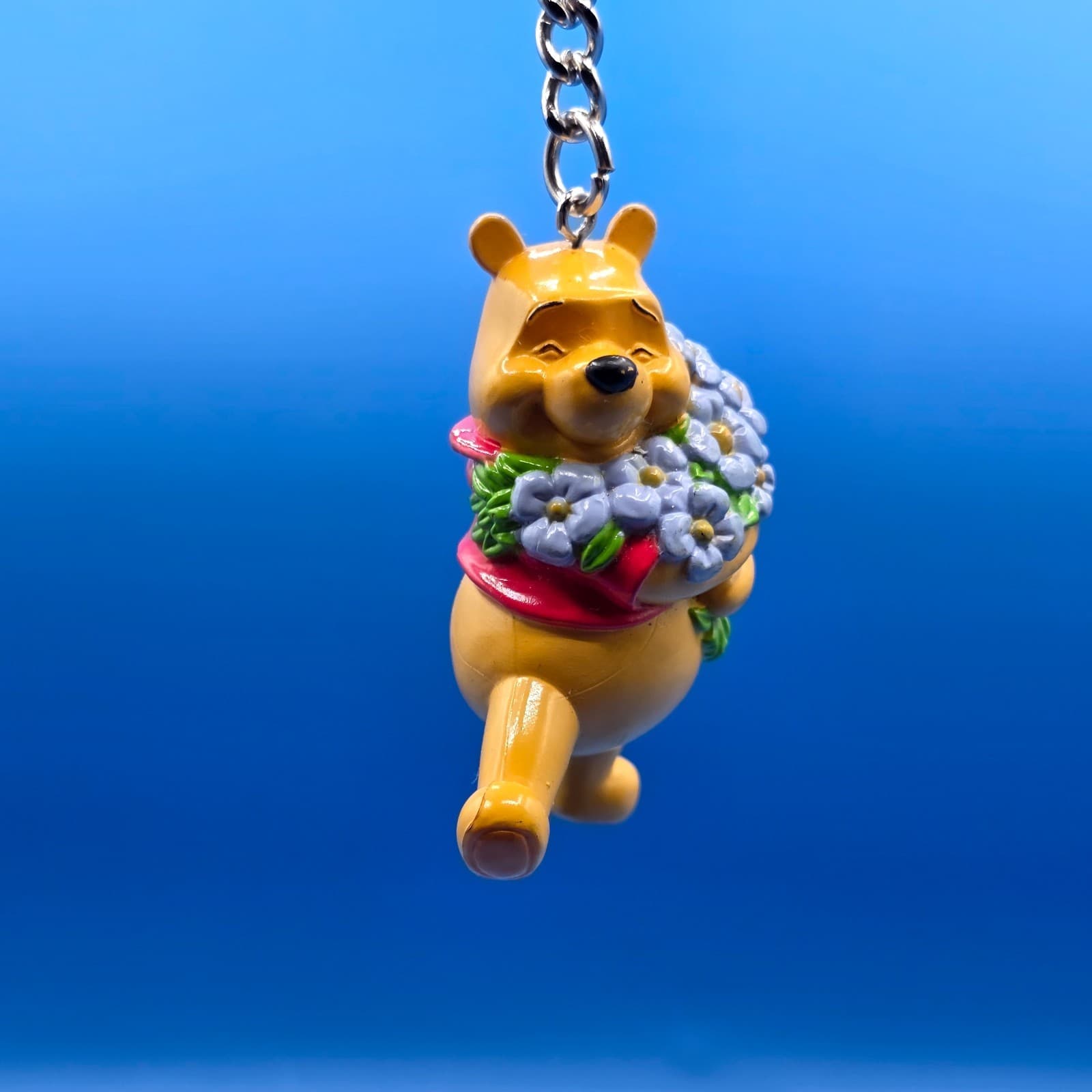 Disney Winnie the Pooh with Flowers 3D PVC Keychain Backpack Clip Pooh Bear - Thumbnail 5