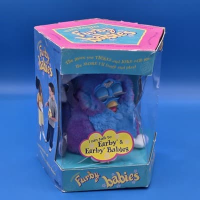 Vintage 1999 Tiger Furby Babies Purple Blue 70-940 BLUE CHANGE NEW - Thumbnail 8