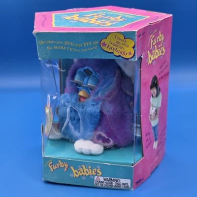 Vintage 1999 Tiger Furby Babies Purple Blue 70-940 BLUE CHANGE NEW - Thumbnail 3