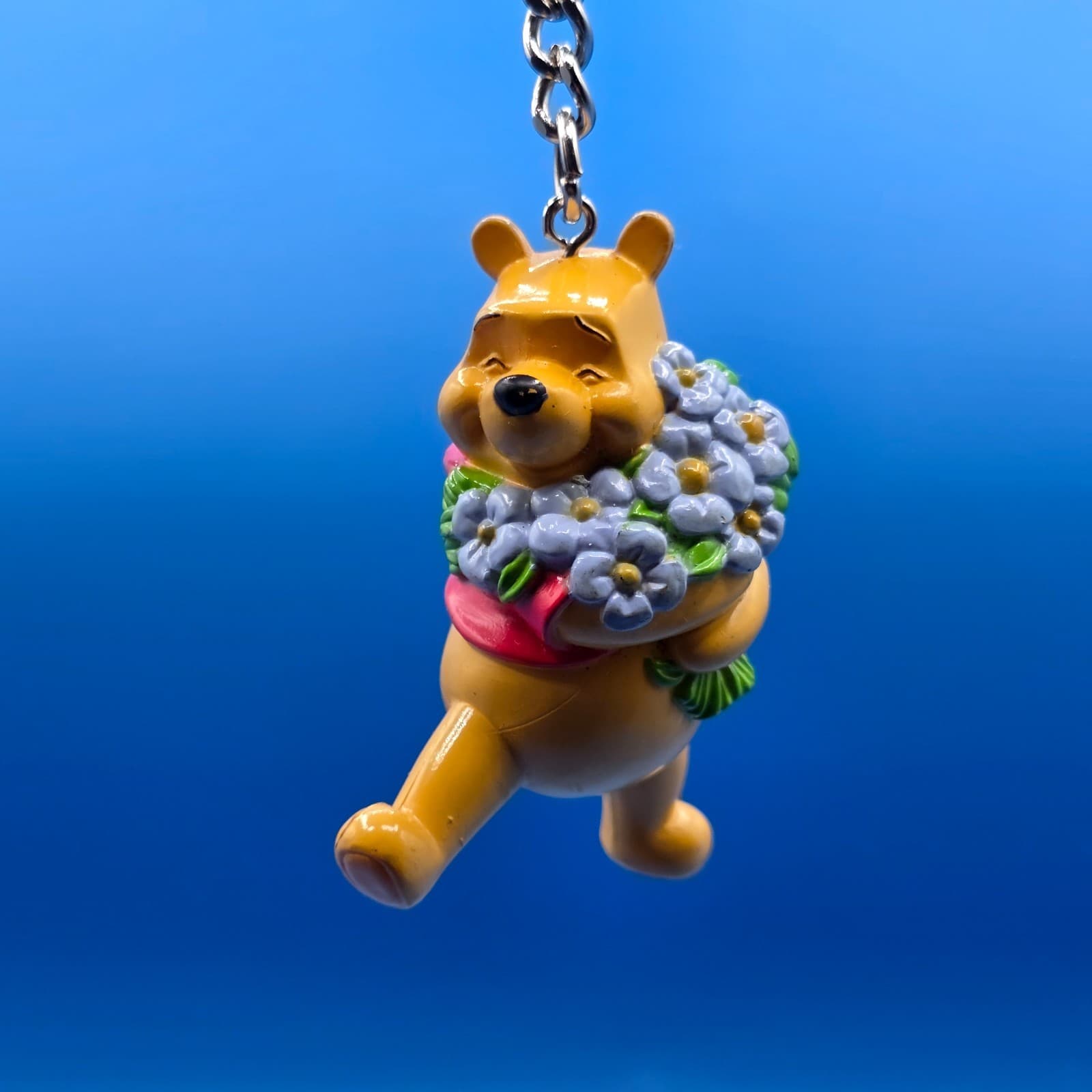 Disney Winnie the Pooh with Flowers 3D PVC Keychain Backpack Clip Pooh Bear - Thumbnail 4