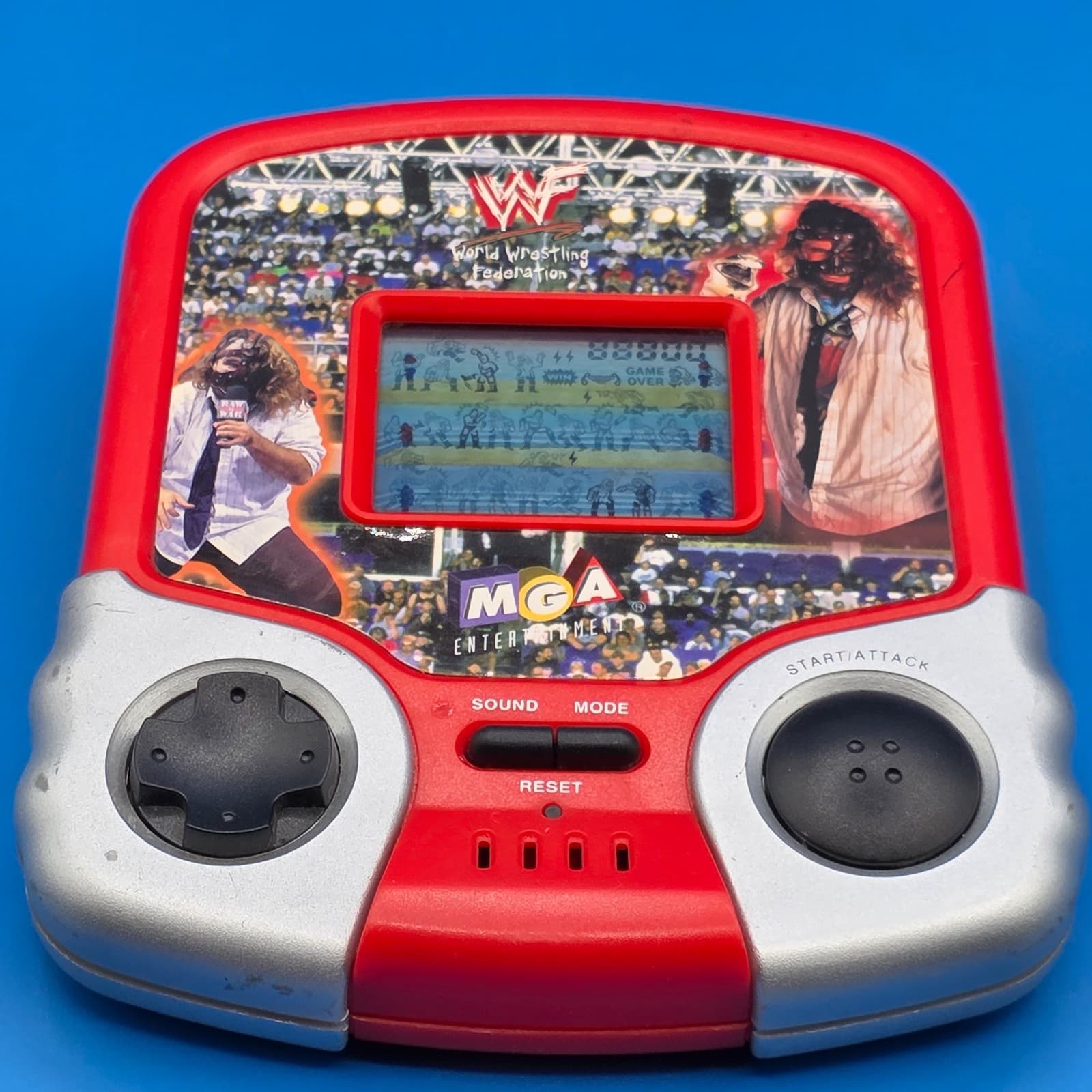 Vintage WWF World Wrestling Federation LEATHERFACE Electronic Handheld Game RARE - Thumbnail 5