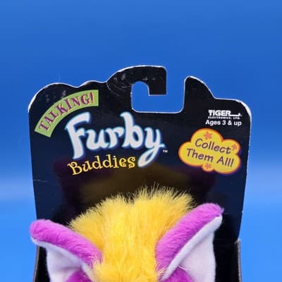 1999 Talking Furby Buddies Tiger Hasbro Yellow Orange Purple Brand New 70-751 - Thumbnail 3
