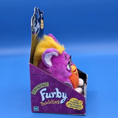 1999 Talking Furby Buddies Tiger Hasbro Yellow Orange Purple Brand New 70-751 - Thumbnail 7
