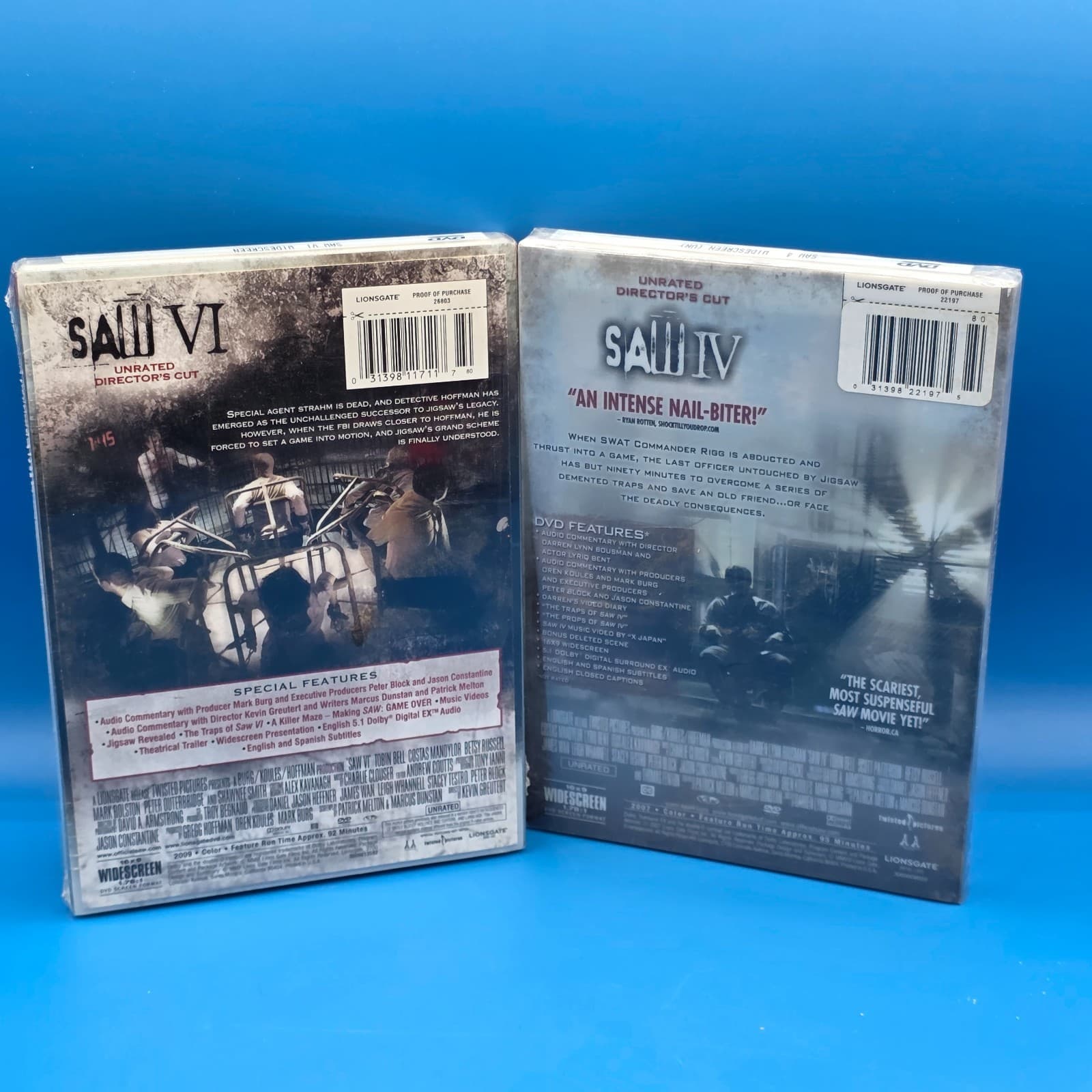 Saw VI & IV (DVD, 2009) New Widescreen Unrated Director's Cut - Thumbnail 4