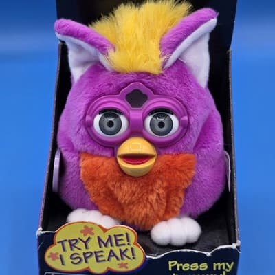 1999 Talking Furby Buddies Tiger Hasbro Yellow Orange Purple Brand New 70-751 - Thumbnail 4