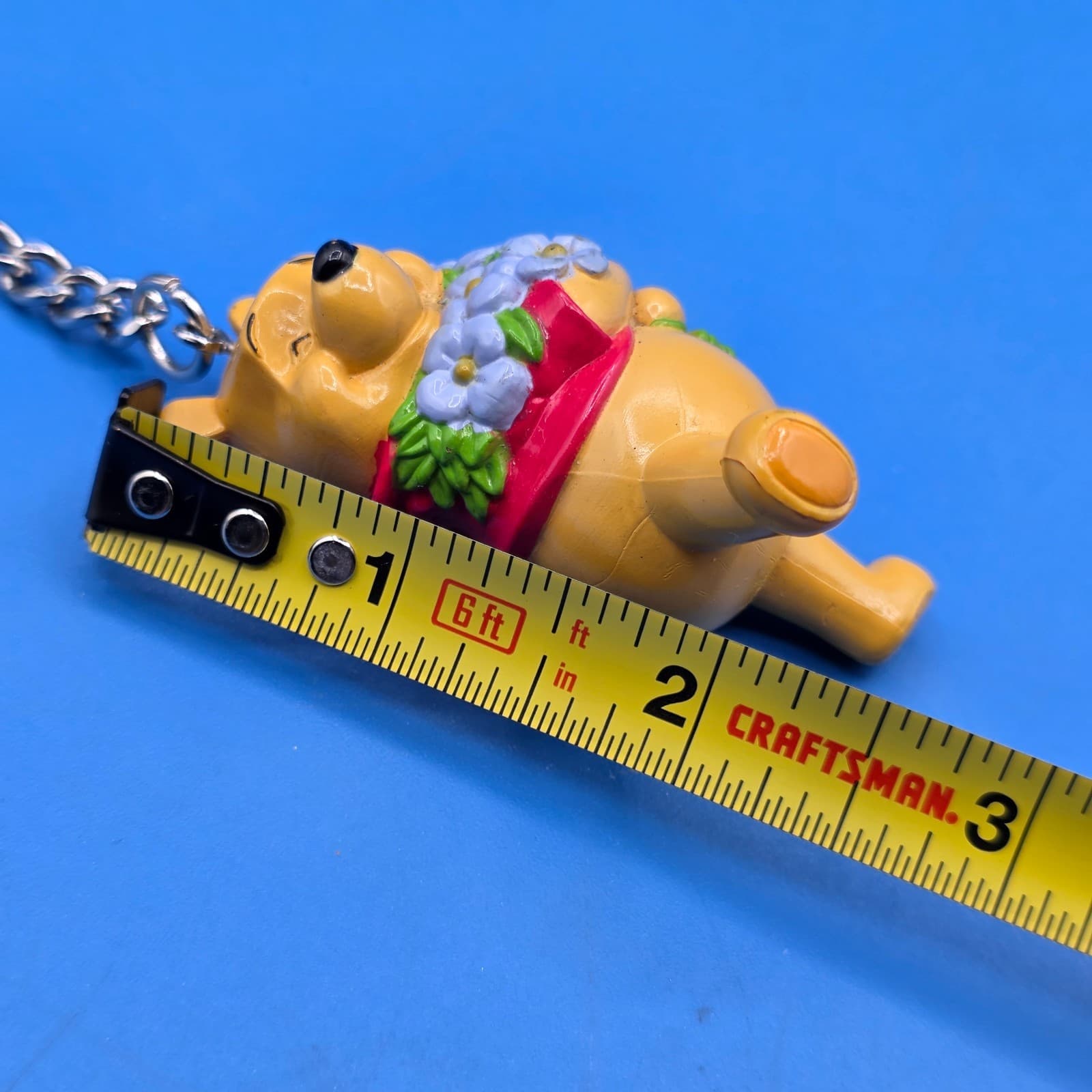 Disney Winnie the Pooh with Flowers 3D PVC Keychain Backpack Clip Pooh Bear - Thumbnail 2