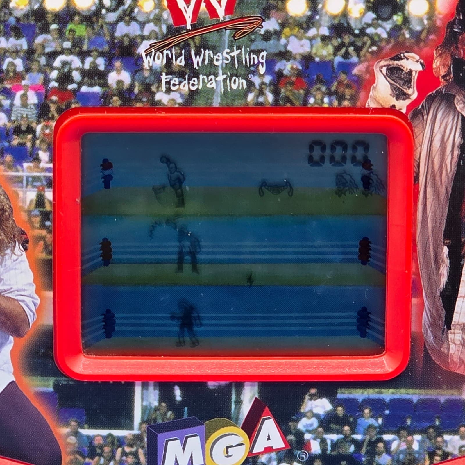 Vintage WWF World Wrestling Federation LEATHERFACE Electronic Handheld Game RARE - Thumbnail 2