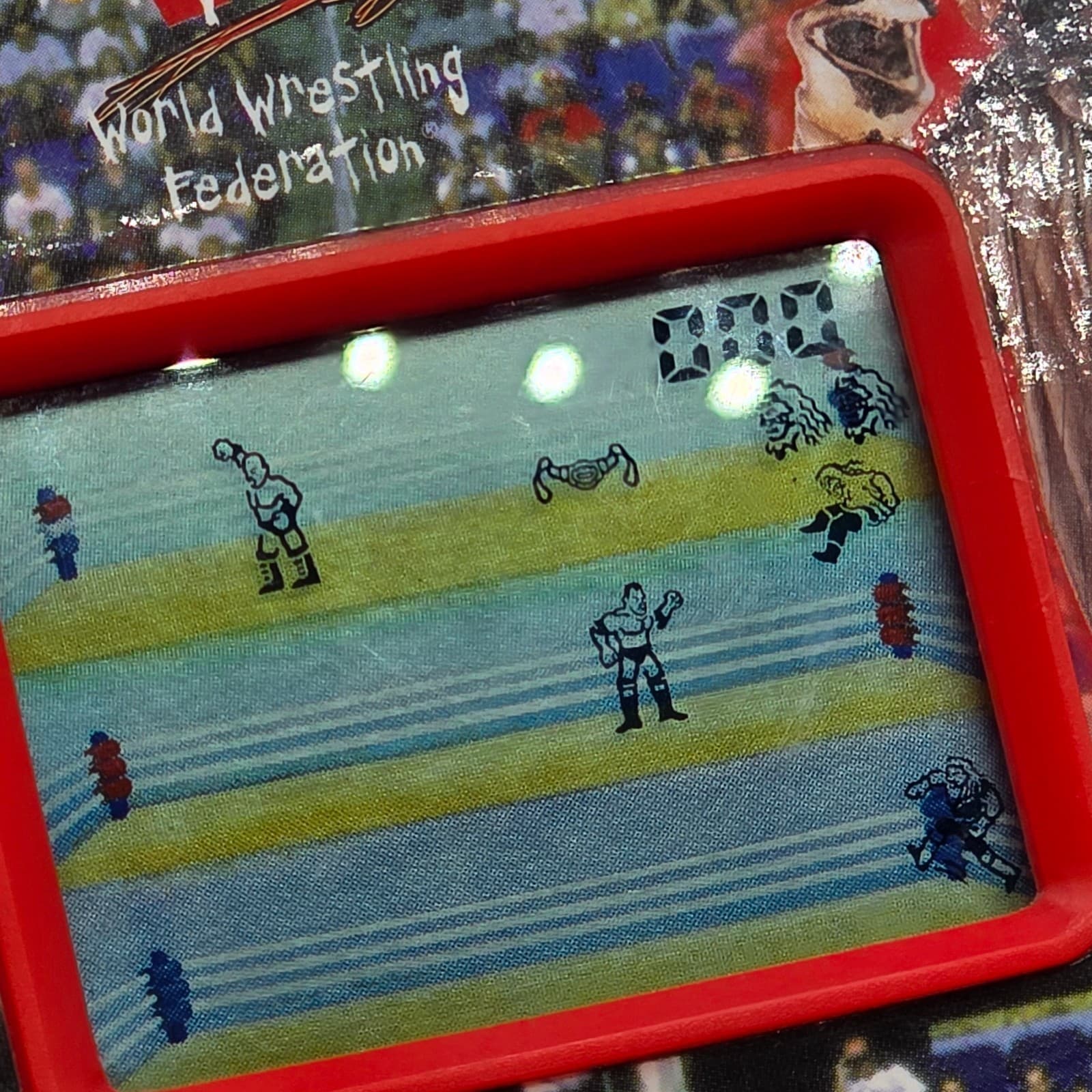 Vintage WWF World Wrestling Federation LEATHERFACE Electronic Handheld Game RARE - Thumbnail 3