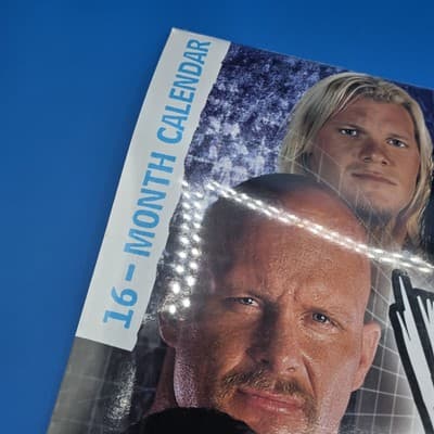 Vintage WWF 2001 New Sealed 16 Month Calendar The Rock Stone Cold Steve Austin - Thumbnail 2