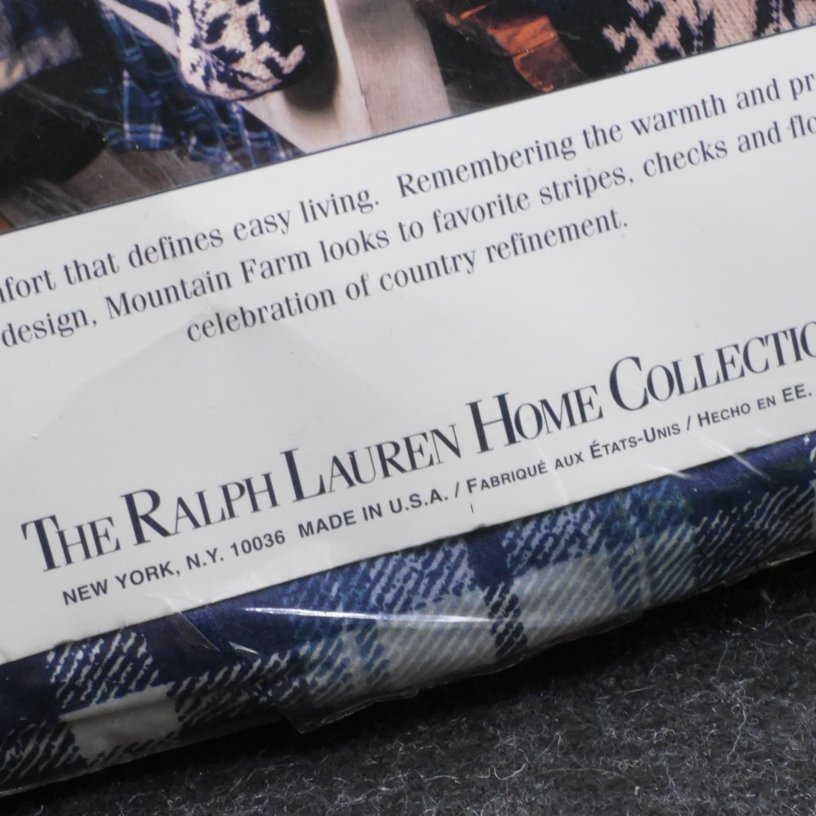 NOS - Vintage Ralph Lauren Blue and White Checked Twin Size Deep Fitted Sheet - Thumbnail 8