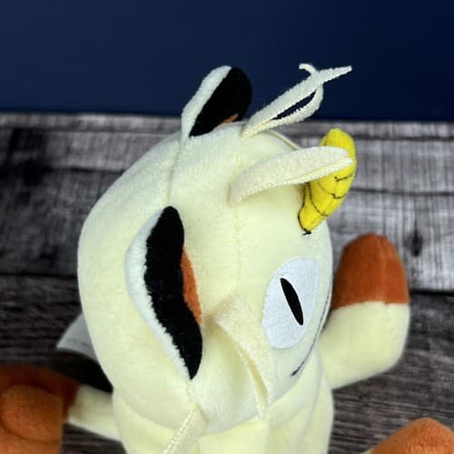 Meowth Pokemon Plush Game Freak 1998 Nintendo 6" Bean Bag yellow - Thumbnail 6