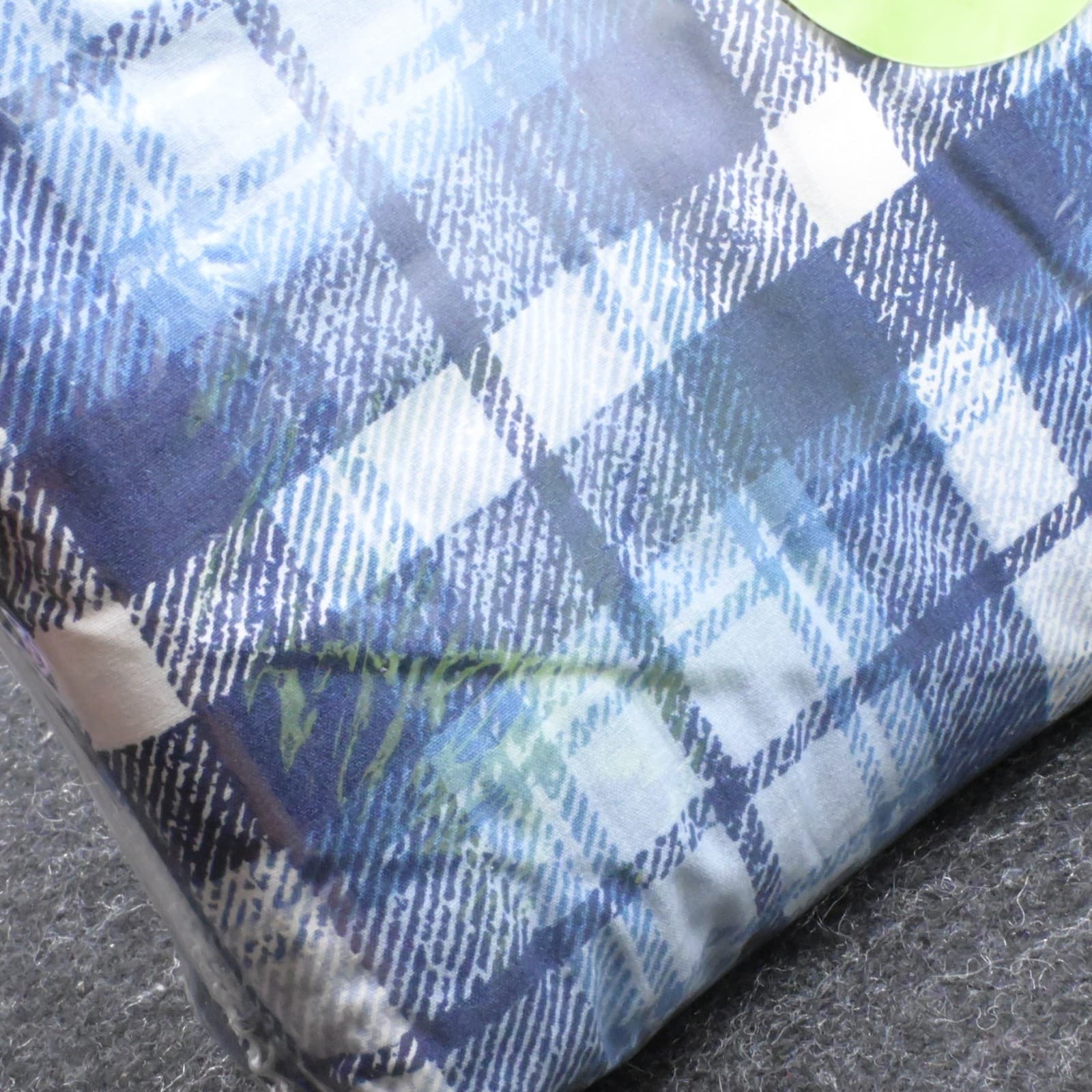 NOS - Vintage Ralph Lauren Blue and White Checked Twin Size Flat Sheet - Thumbnail 12