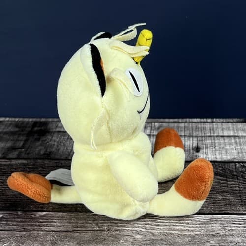 Meowth Pokemon Plush Game Freak 1998 Nintendo 6" Bean Bag yellow - Thumbnail 5