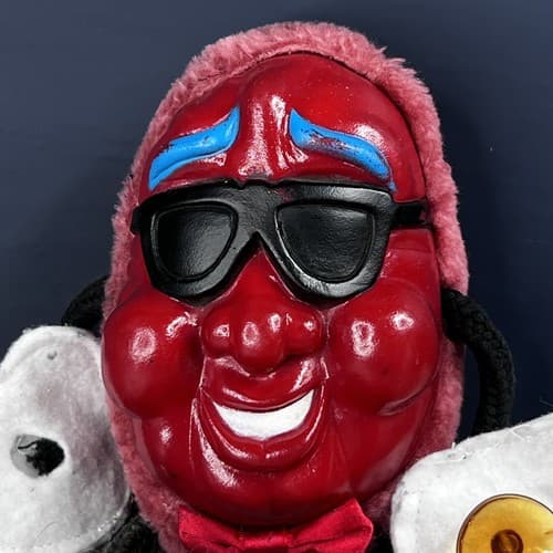 Vintage 1980's California Raisins Plush Stick 'em Up Suction Cup Toy Rubber Face - Thumbnail 3