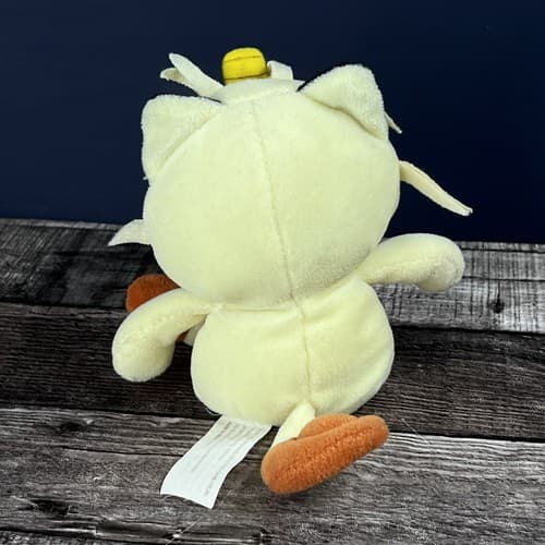 Meowth Pokemon Plush Game Freak 1998 Nintendo 6" Bean Bag yellow - Thumbnail 4