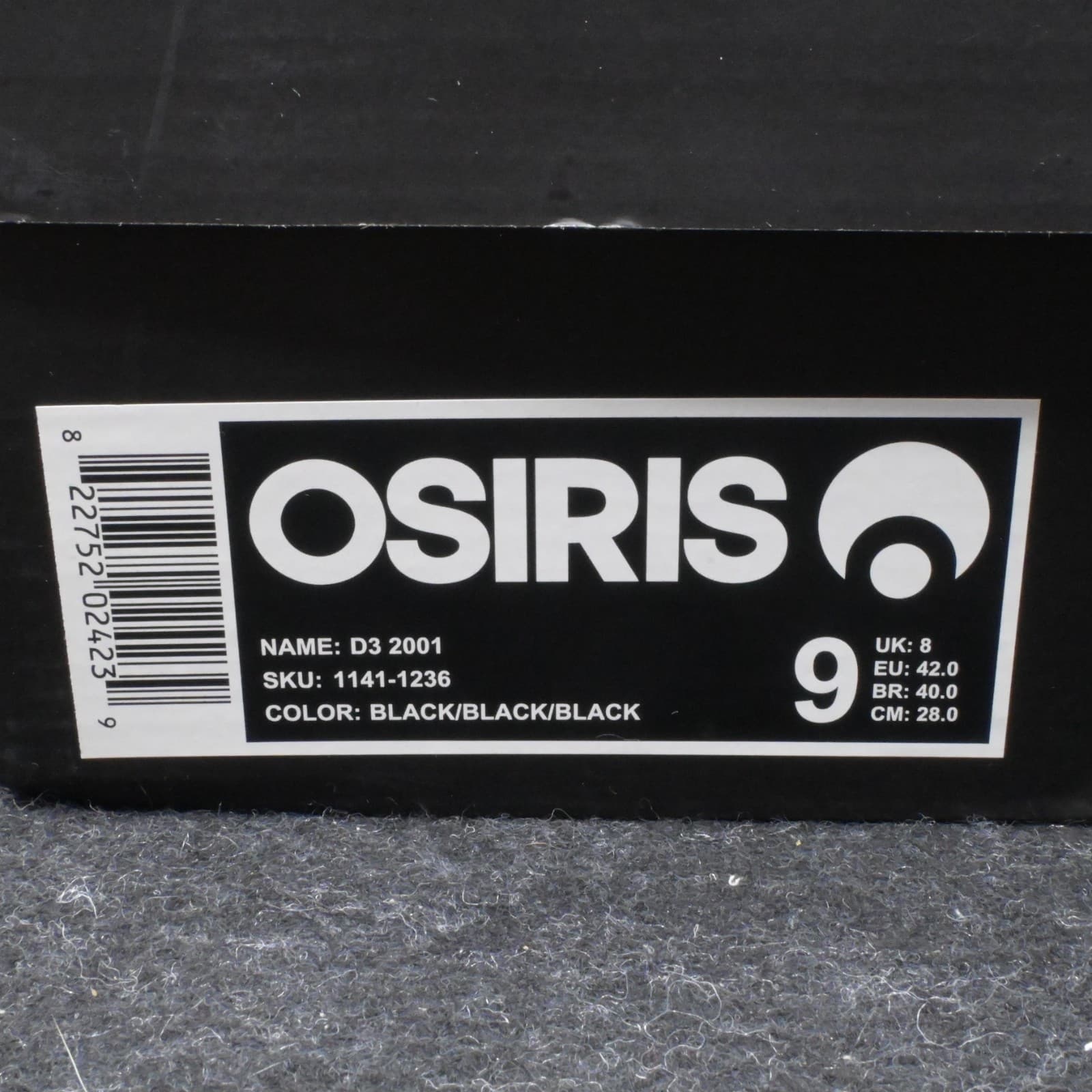 OSIRIS SHOES D3 2001 US 9 EUR 42 BLACK BLACK BLACK - Thumbnail 2