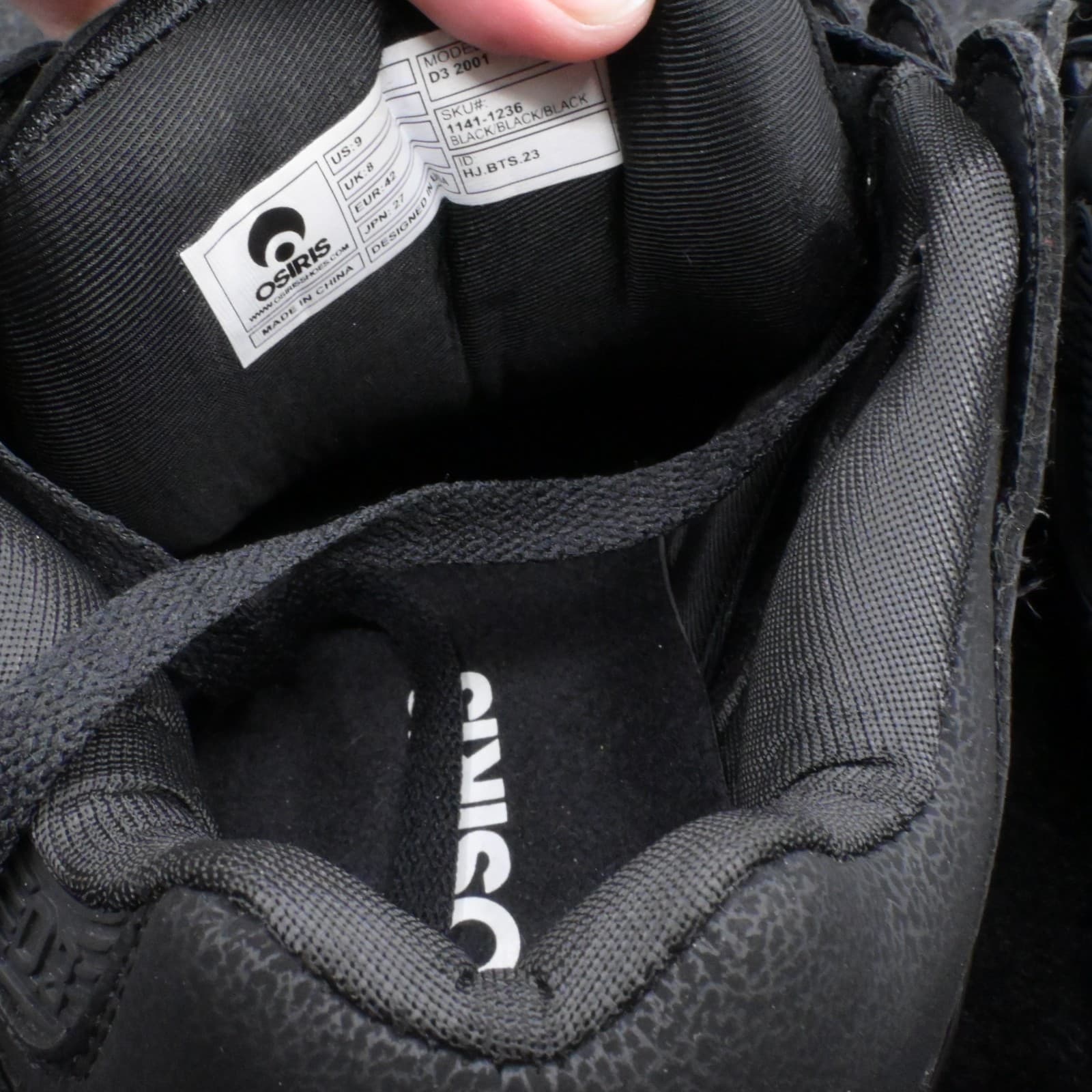 OSIRIS SHOES D3 2001 US 9 EUR 42 BLACK BLACK BLACK - Thumbnail 14