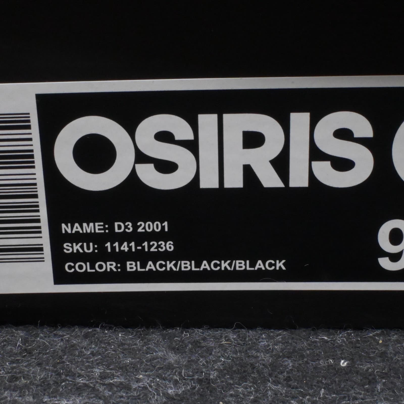 OSIRIS SHOES D3 2001 US 9 EUR 42 BLACK BLACK BLACK - Thumbnail 3