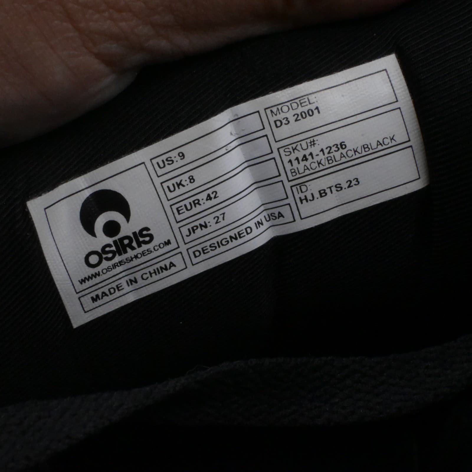 OSIRIS SHOES D3 2001 US 9 EUR 42 BLACK BLACK BLACK - Thumbnail 13