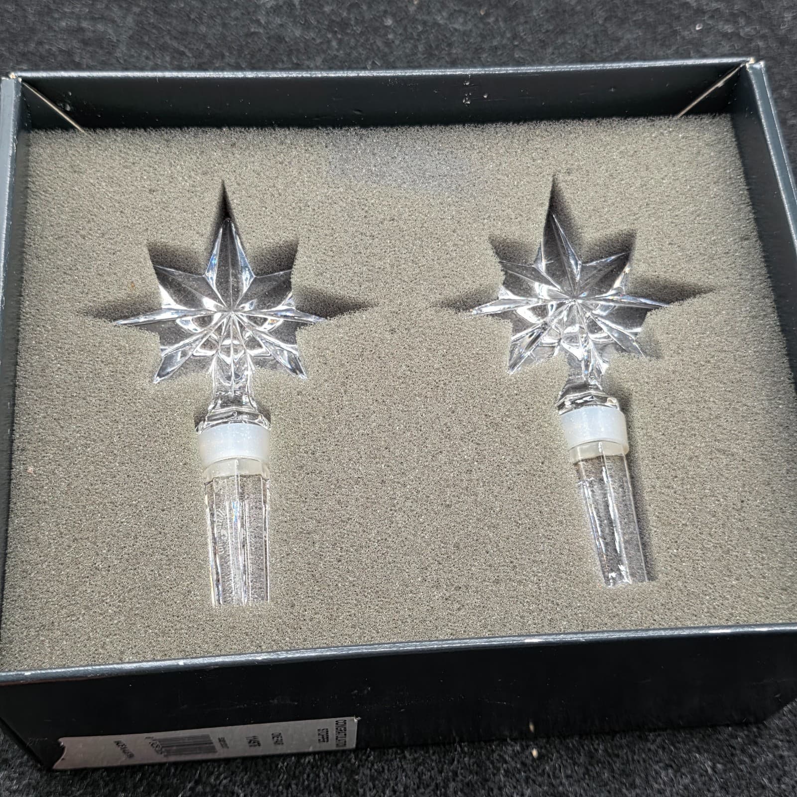 WATERFORD Crystal Wine Bottle Stoppers Set Of 2 Stars - Thumbnail 2