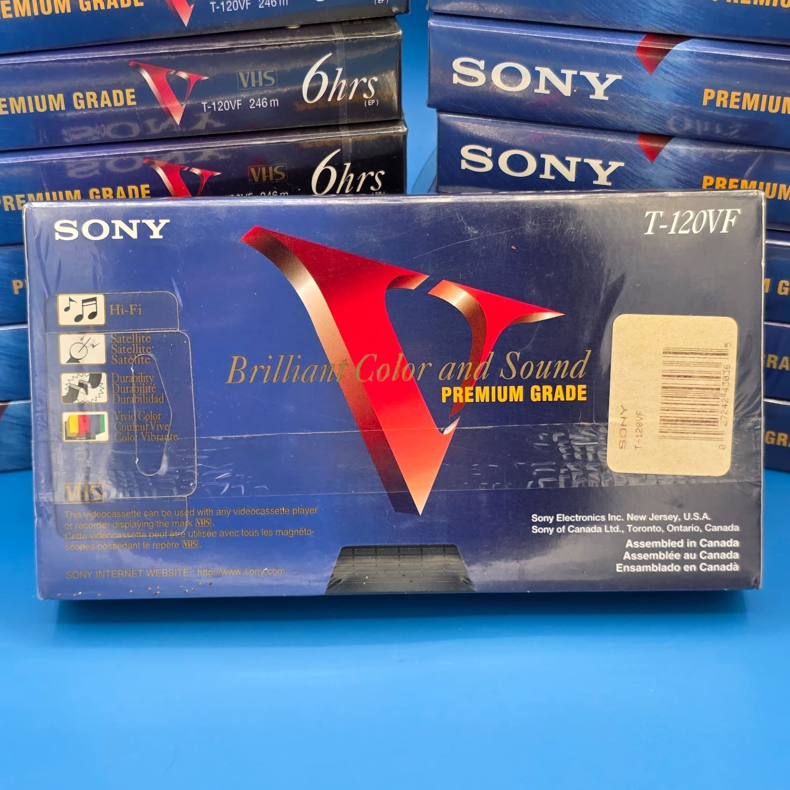 Vintage New Blank VHS Tapes Lot of 16 Sony T-120 VF - Thumbnail 5