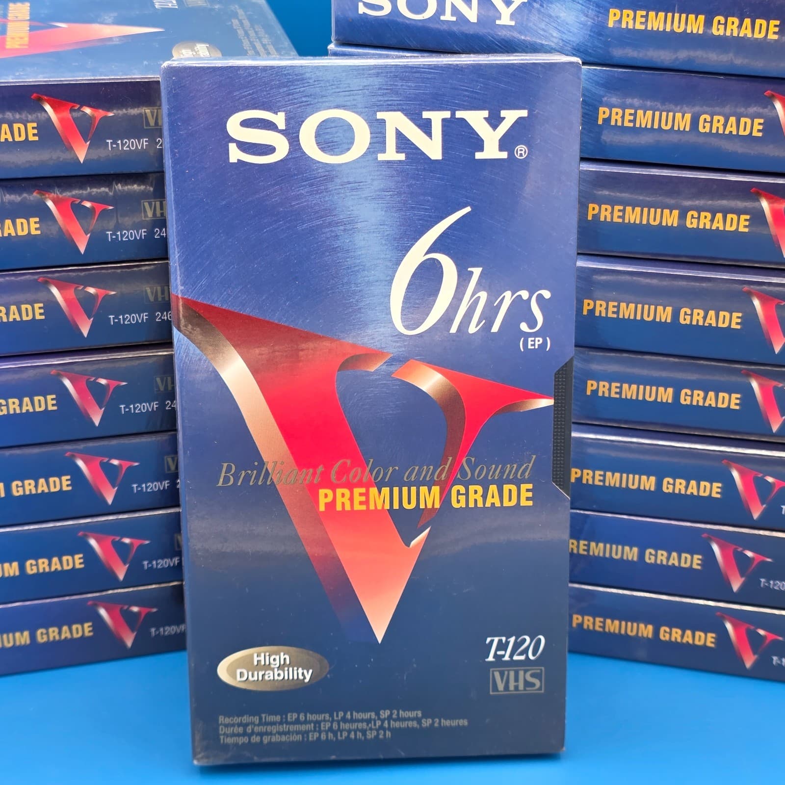 Vintage New Blank VHS Tapes Lot of 16 Sony T-120 VF - Thumbnail 4