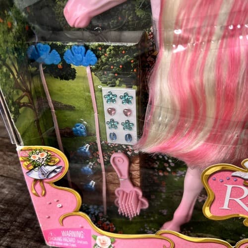 Rare 2005 Mattel Barbie Rapunzel's Wedding Dream Team Pink Horse J6851 J6852 New - Thumbnail 3