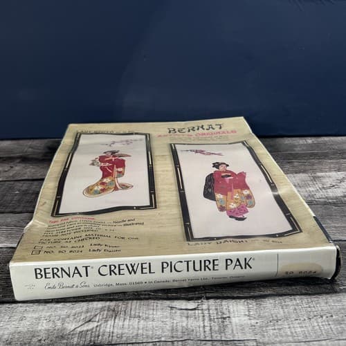 Bernat Artists Originals Crewel Stitch Kit No. SO 8024 Lady Daishi New Complete - Thumbnail 5