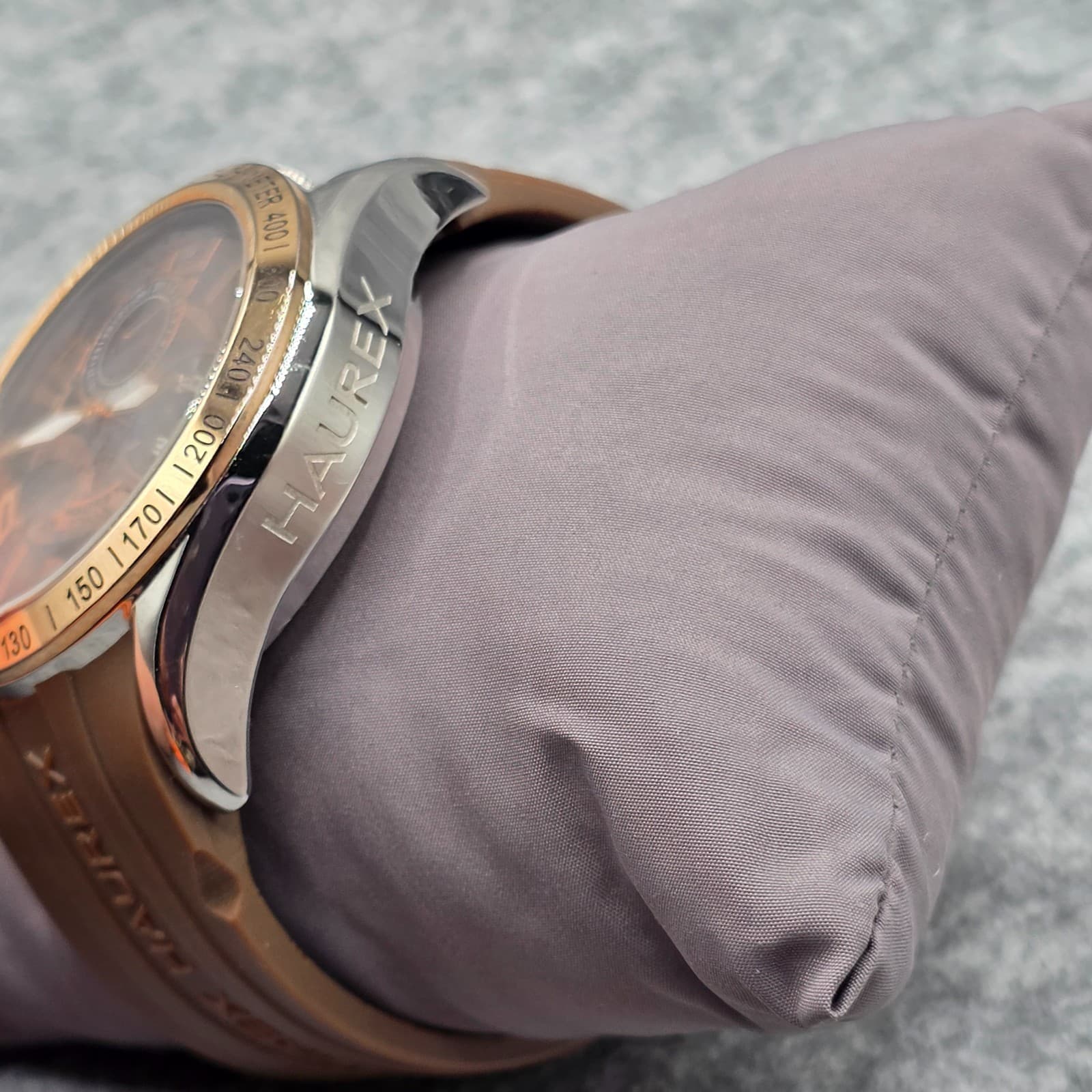 Haurex Automatic Gold Plated Brown Watch CD333UMH Adjustable - Thumbnail 8