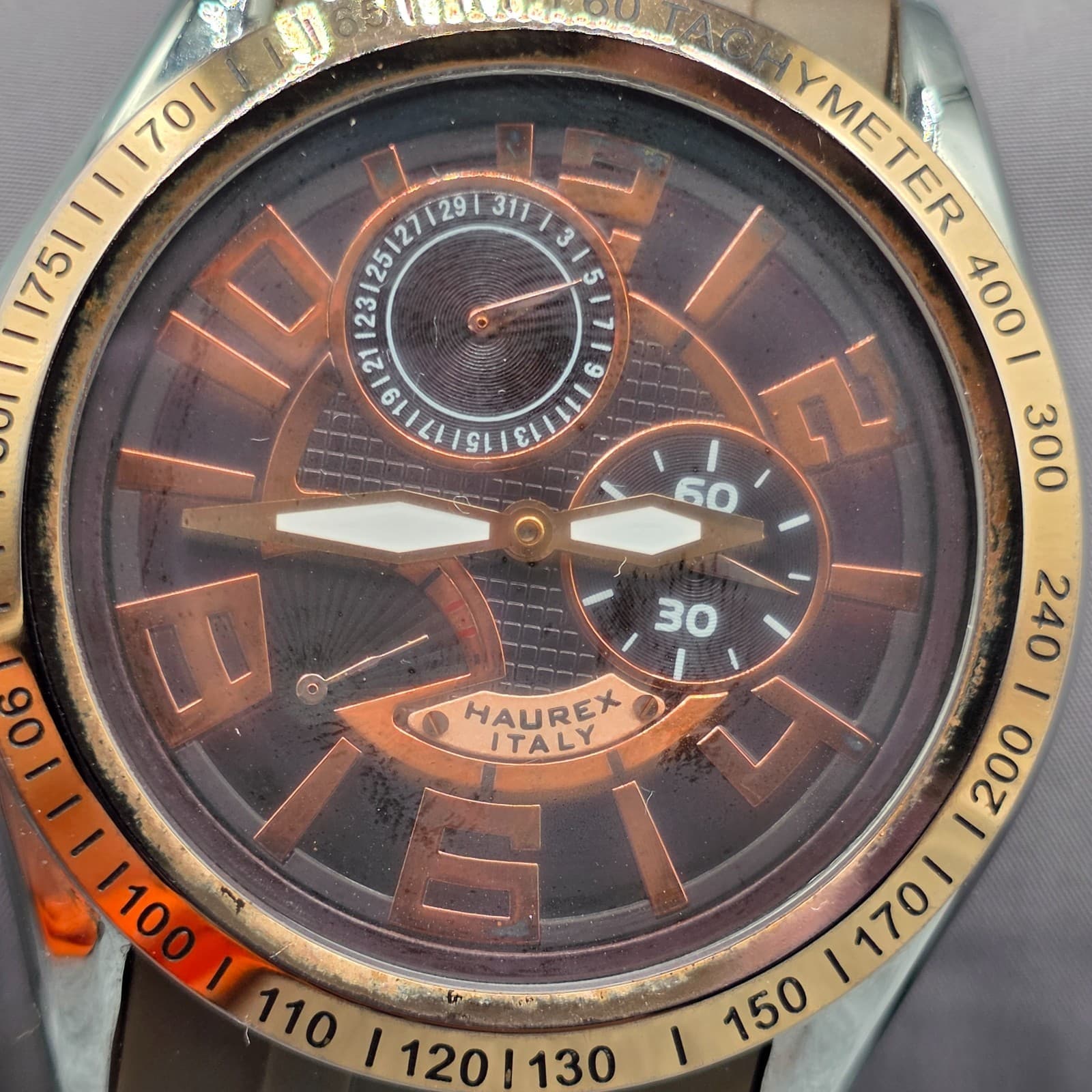Haurex Automatic Gold Plated Brown Watch CD333UMH Adjustable - Thumbnail 11
