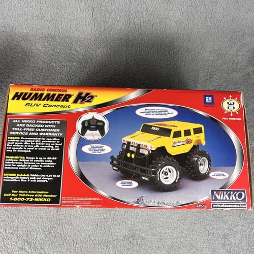 Vintage Nikko Hummer H2 Swing Back Radio Remote Controlled Car Yellow 180052BC - Thumbnail 8