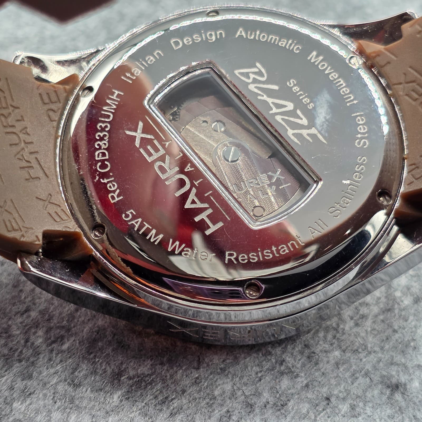 Haurex Automatic Gold Plated Brown Watch CD333UMH Adjustable - Thumbnail 2