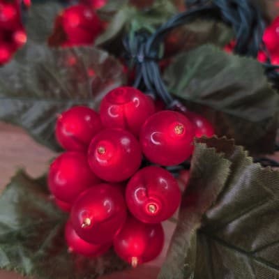 Vintage Lot of 3 10 Clusters of 10 Red Grapes String Light 129” Length - Thumbnail 2