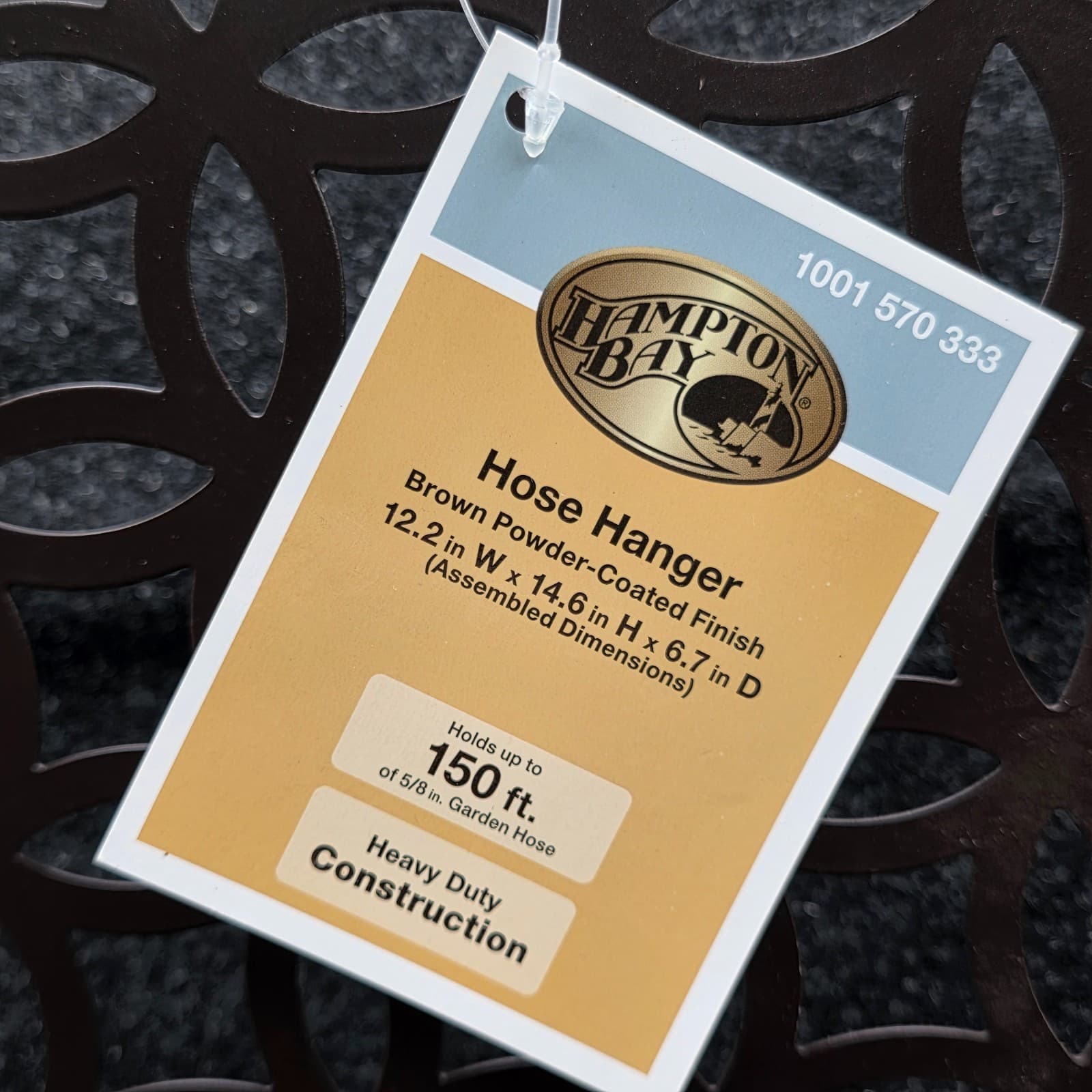 Hampton Bay Decorative Hose Hanger Brown Powder Coated Finish Holds 150ft - Thumbnail 5