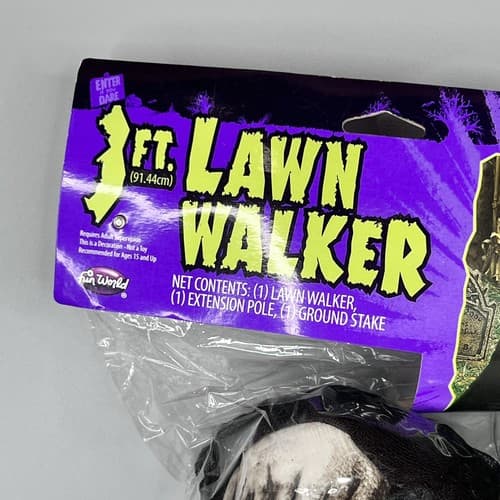 Vintage Fun World 91288TR Halloween Lawn Walker Black Reaper 3' Feet Decoration - Thumbnail 3
