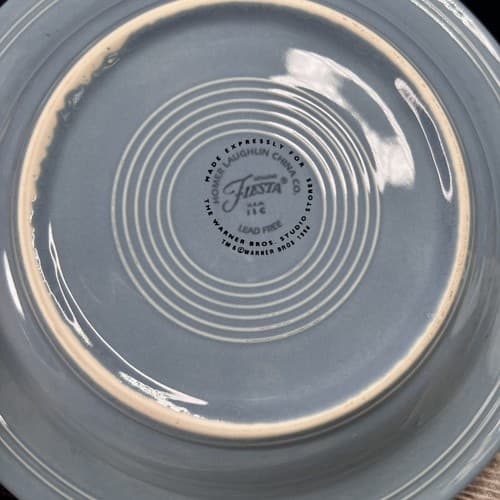 VTG FIESTA WARE BUGS BUNNY LOONEY TUNES BLUE 9” Soup Bowl PLATE HOMER LAUGHLIN - Thumbnail 5
