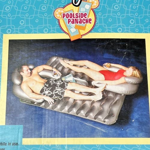 VTG Joe Boxer Intex Ride On Floatie Double Designer Lounge 86" x 56” Pool Kmart - Thumbnail 3