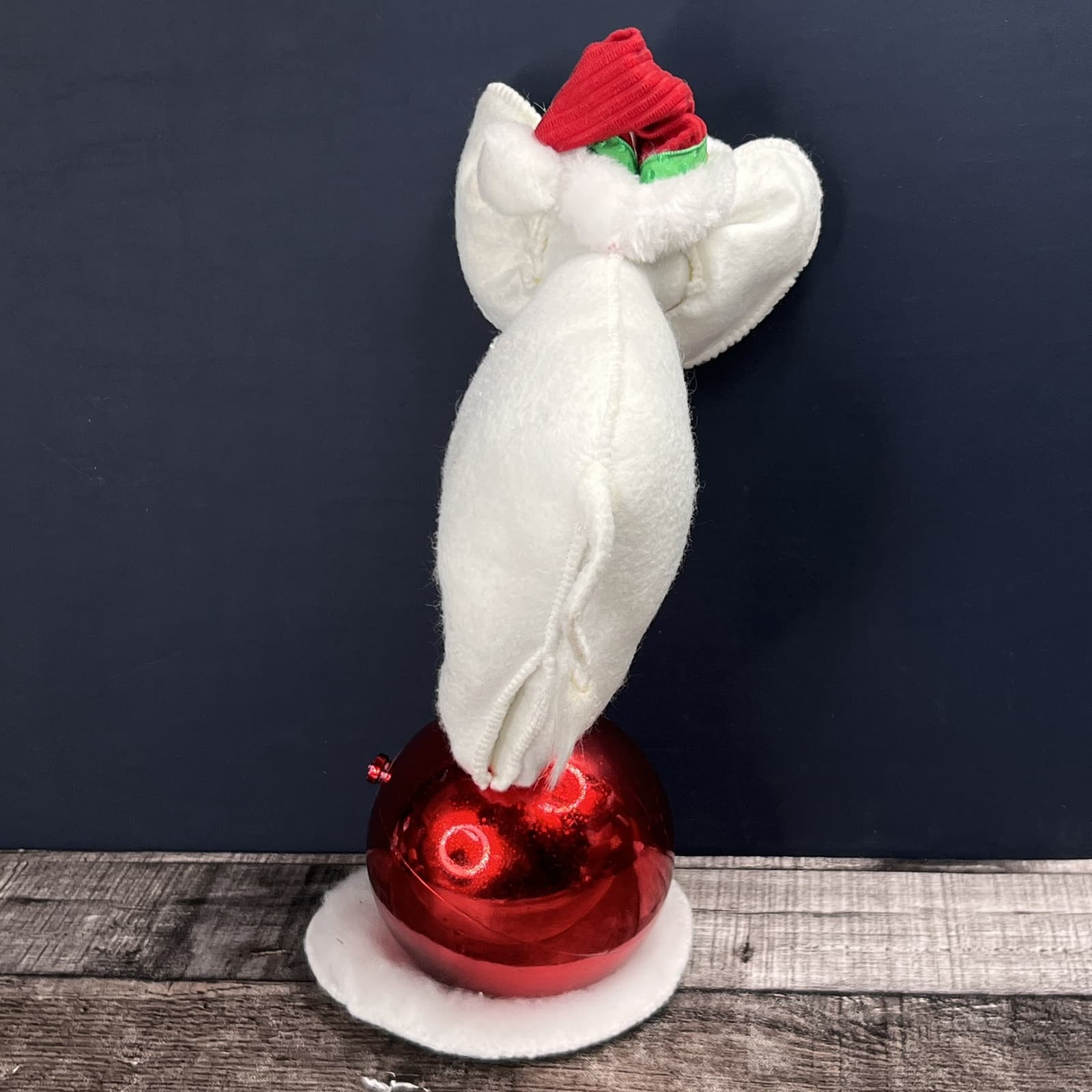 Annalee 2011 11"-15" White Elephant On Red Christmas Ornament Decor Circus Doll - Thumbnail 5