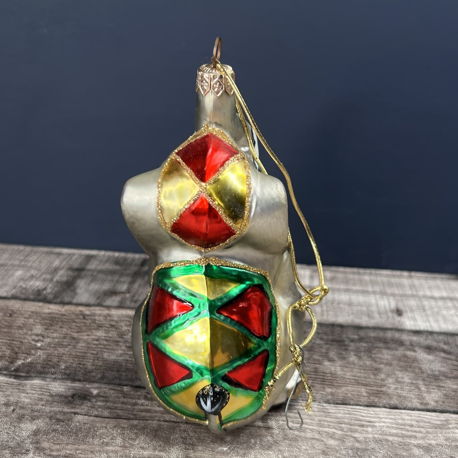 Kurt Adler Polonaise Christmas Ornament Glass Elephant Trunk Up Good Luck 6" - Thumbnail 3
