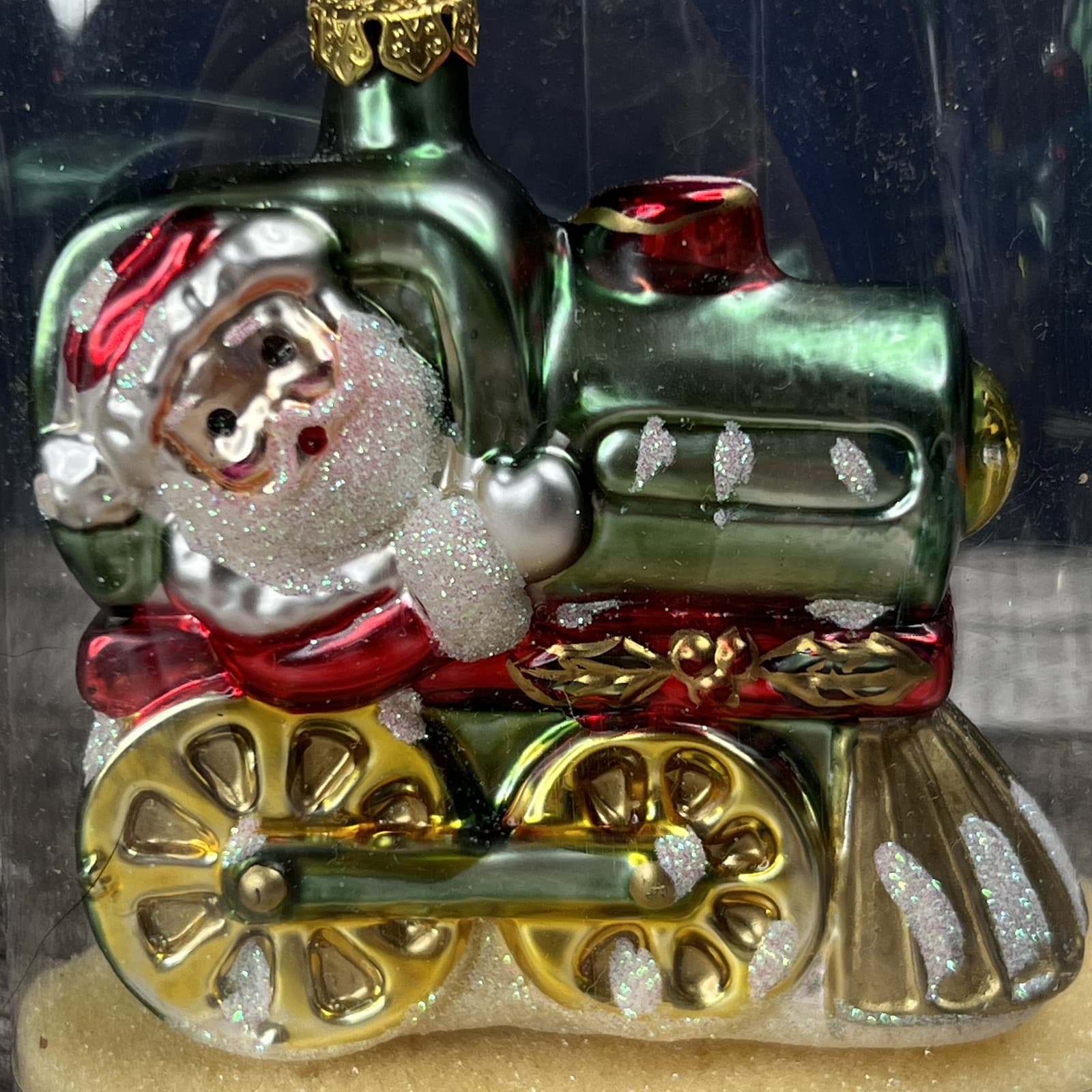 Glass By Peschka "Santa The Train Conductor" Christmas Ornament - Thumbnail 2