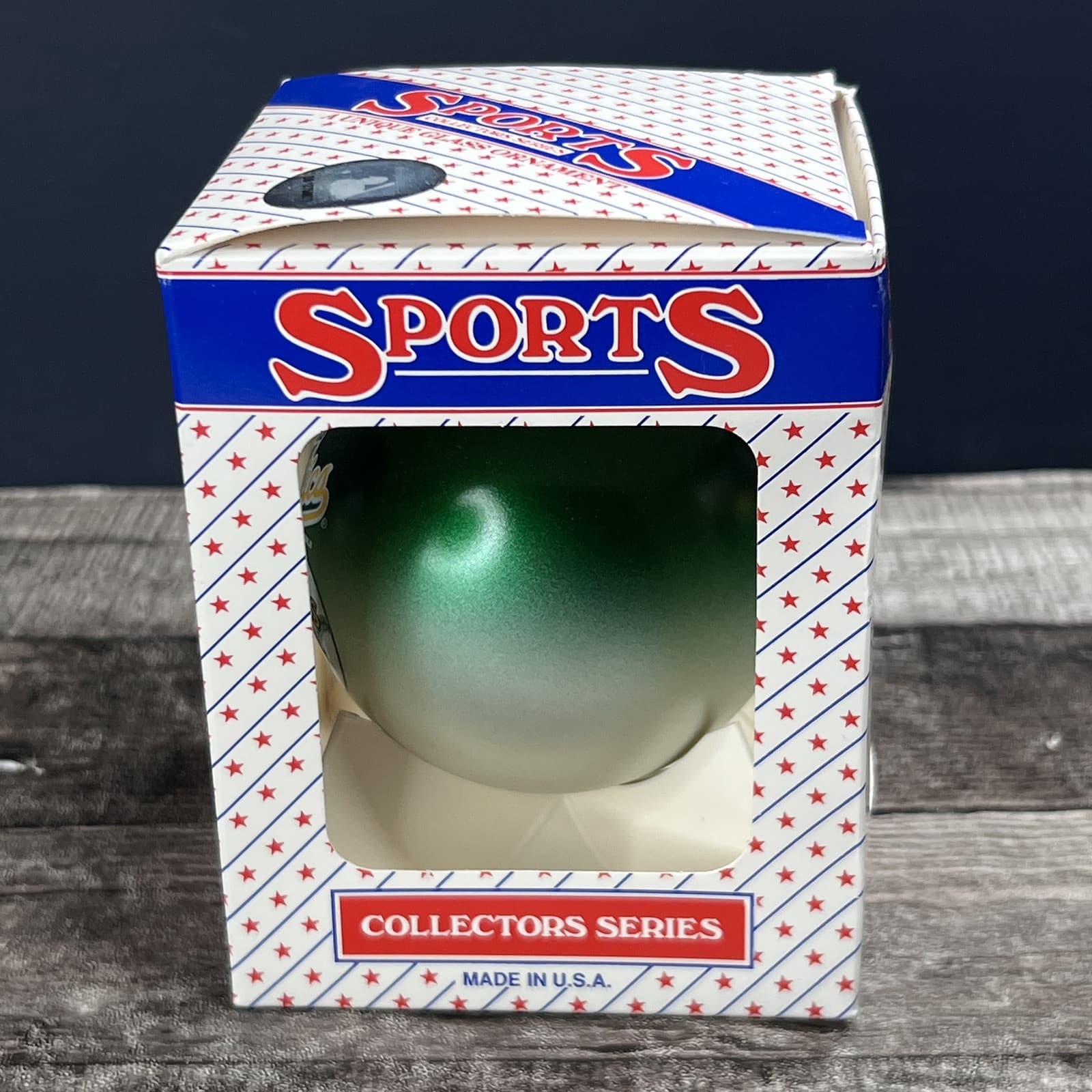 Original Oakland A's Athletics MLB Glass Ball Ombre Color Christmas Ornament - Thumbnail 3