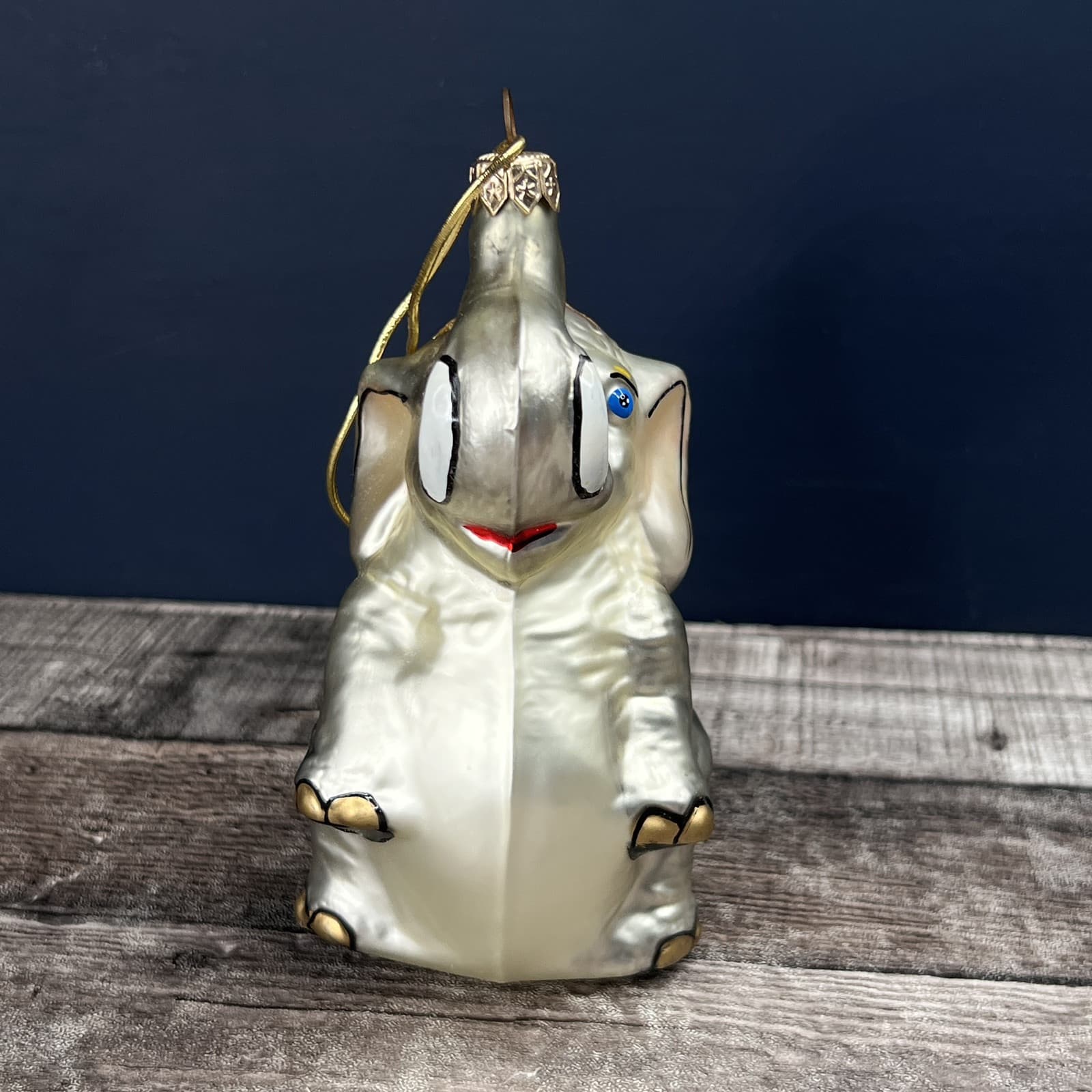 Kurt Adler Polonaise Christmas Ornament Glass Elephant Trunk Up Good Luck 6" - Thumbnail 5