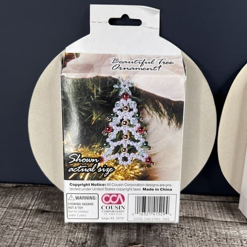 2 Pack Cousin Holiday Keepsakes Christmas Ornament 6 Beaded Christmas Trees Star - Thumbnail 6